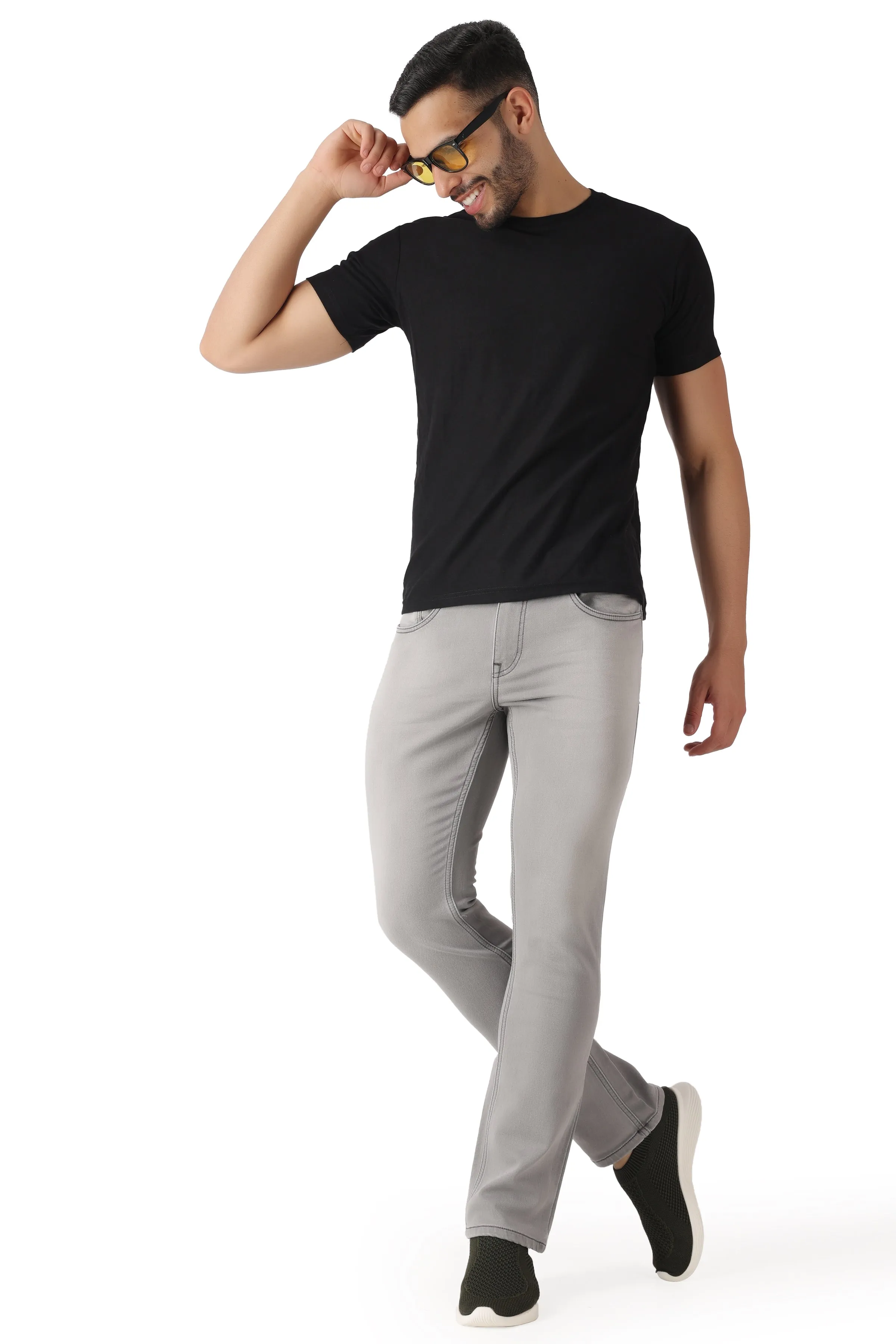Pupil London Light Grey Regular Fit Jeans