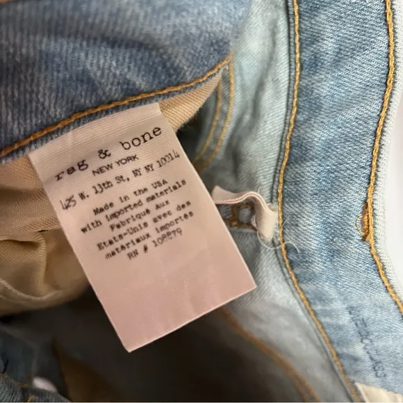 Rag &amp; Bone The Dre Thrasher Boyfriend Jeans Light Wash Size 26