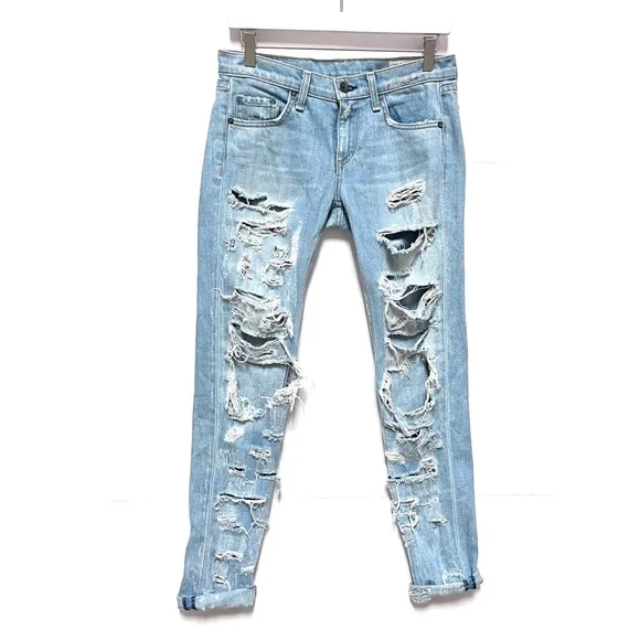 Rag &amp; Bone The Dre Thrasher Boyfriend Jeans Light Wash Size 26