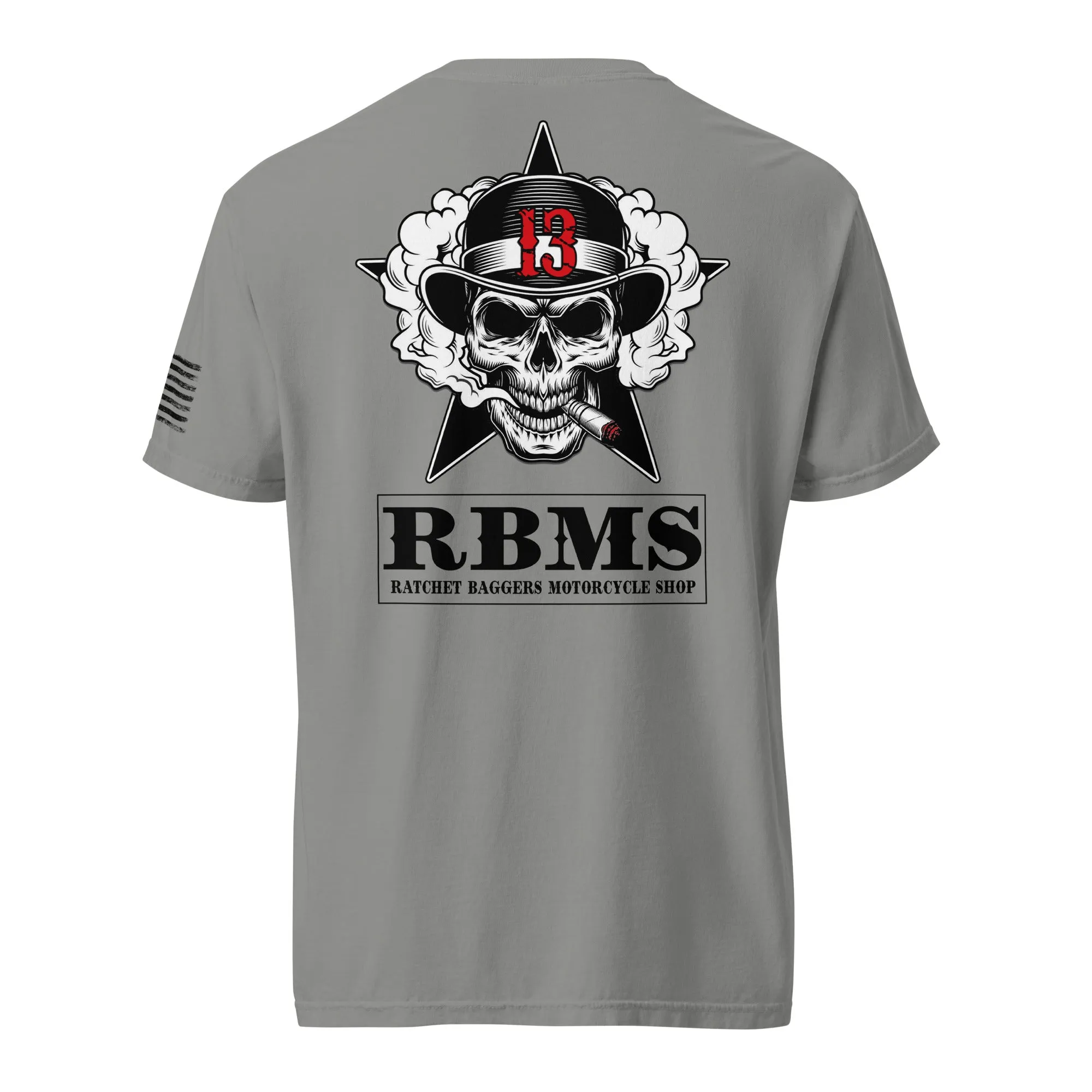 RBMS Skull Black Lucky 13 Unisex garment-dyed heavyweight t-shirt