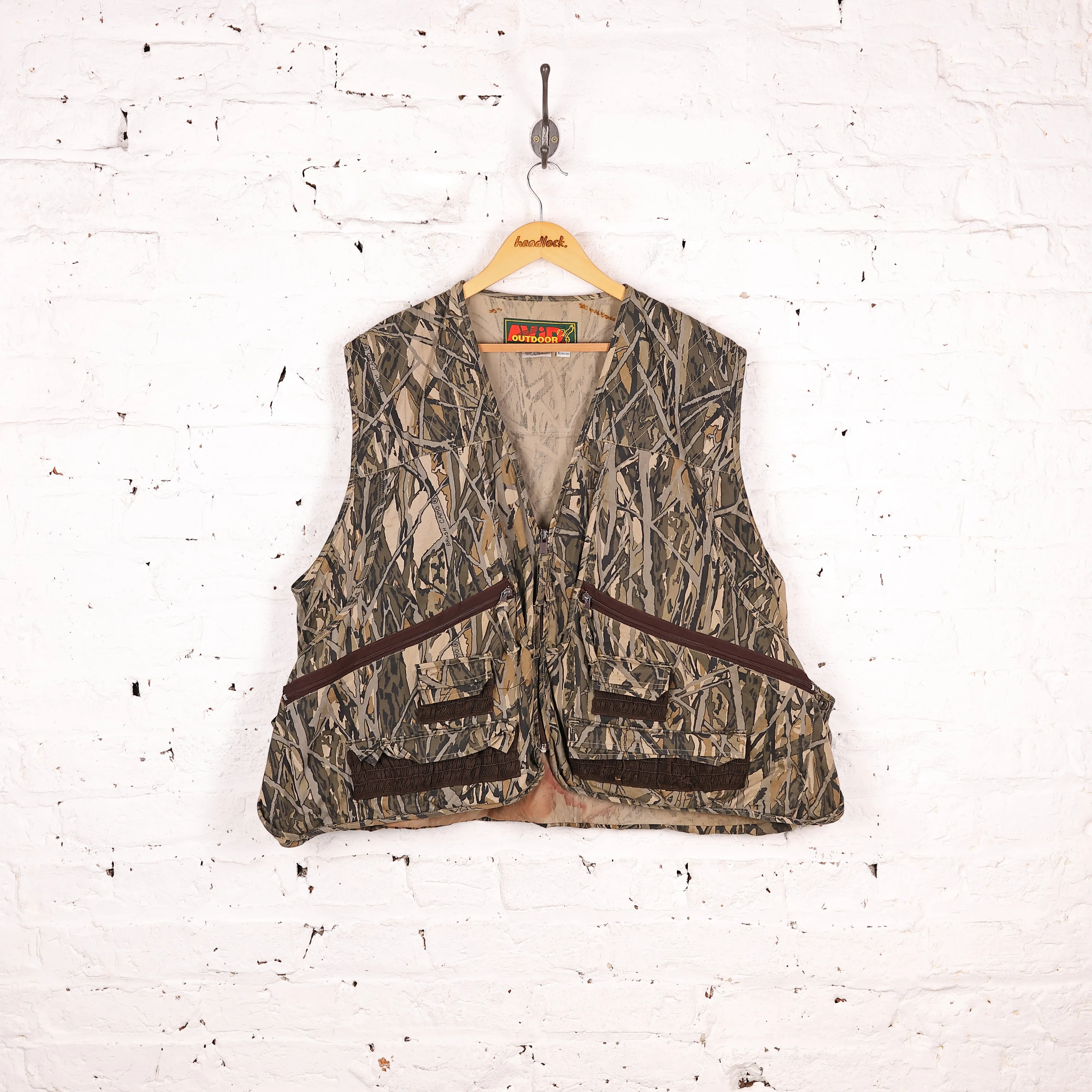Real Tree Camouflage Shooting Gilet Jacket - Green - XL
