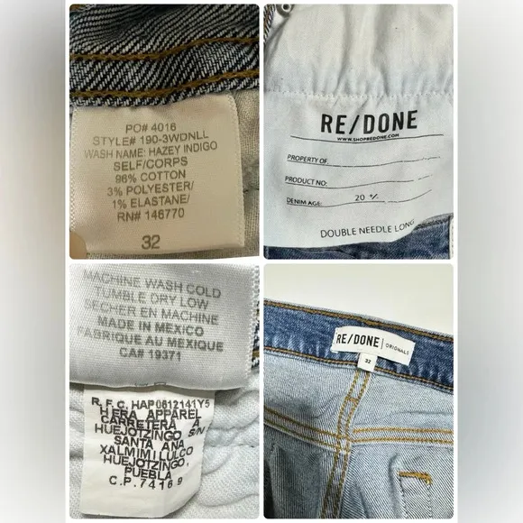 Re/DONE 90’s Stretch High Rise Ankle Crop Jeans  in Hazey Indigo Size 32
