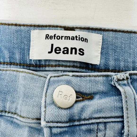 Reformation High &amp; Skinny St. Lucia Jeans Size 27 Light Wash Strom Denim