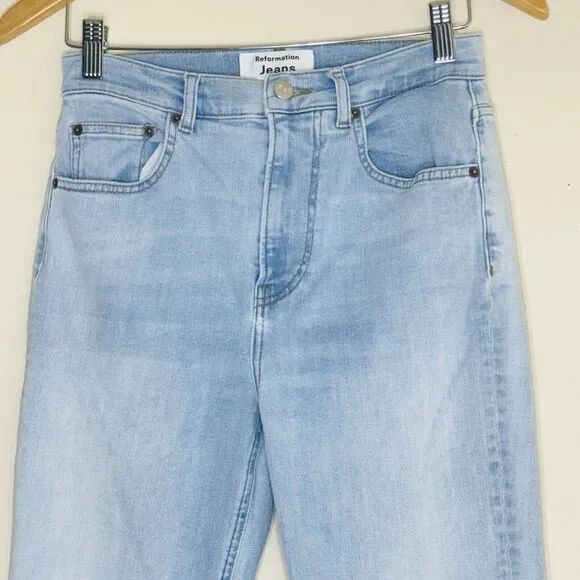 Reformation High &amp; Skinny St. Lucia Jeans Size 27 Light Wash Strom Denim