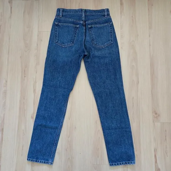 Reformation Julia High-rise Cigarette Slim Fit Ankle Jeans Baltic Blue Size 25