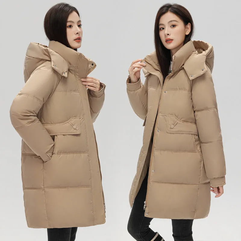 Relaxed-fit Oversized Puffer Coat with Windproof and Water-resistant Features