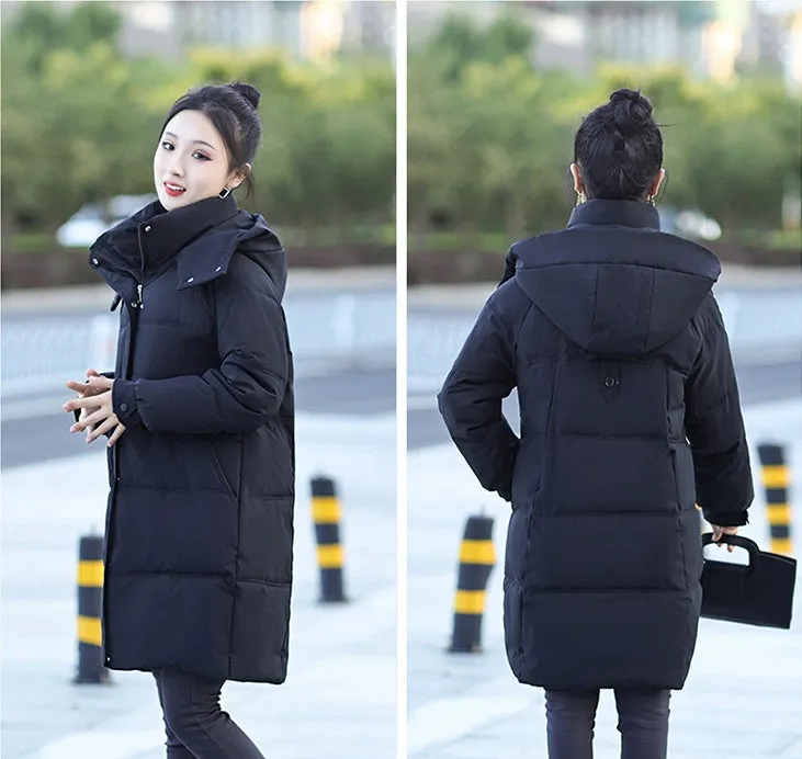 Relaxed-fit Oversized Puffer Coat with Windproof and Water-resistant Features