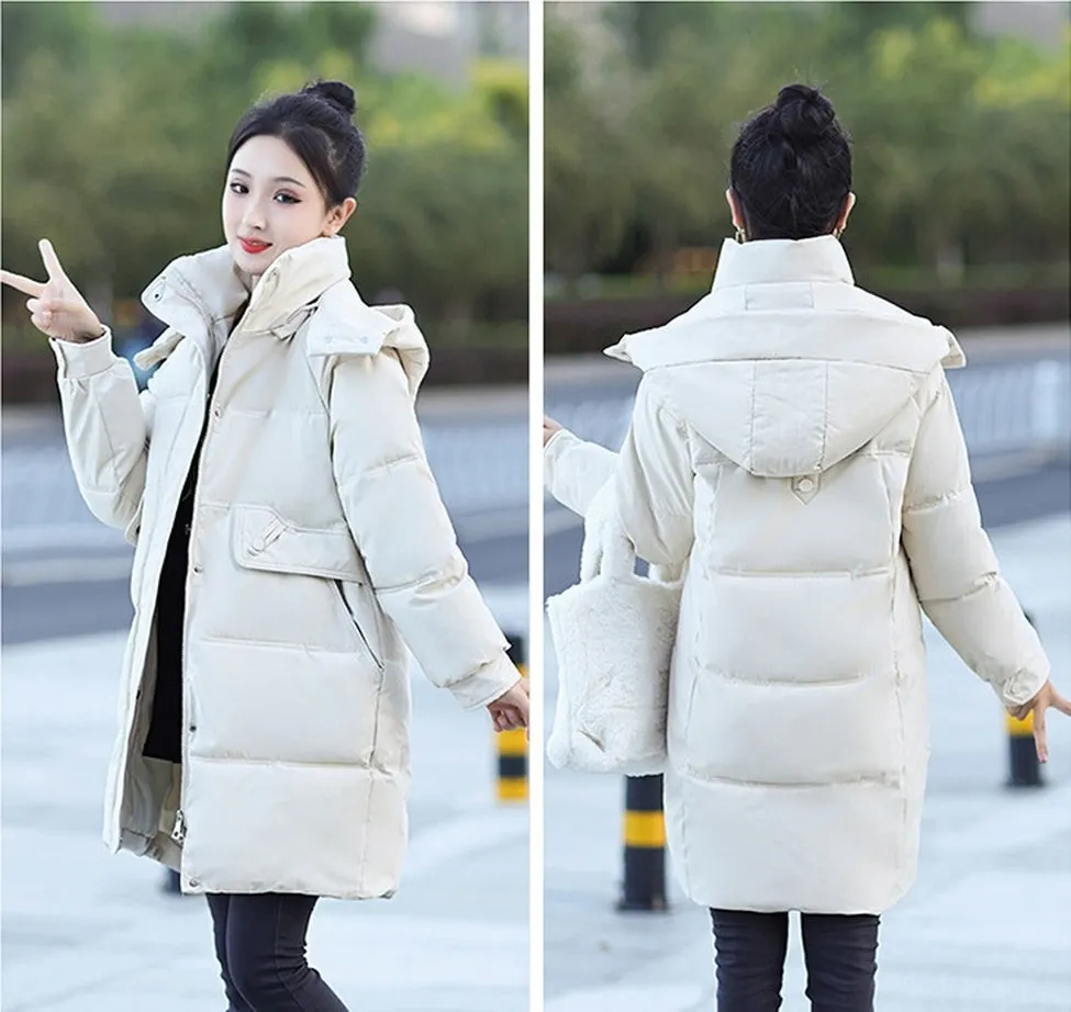 Relaxed-fit Oversized Puffer Coat with Windproof and Water-resistant Features