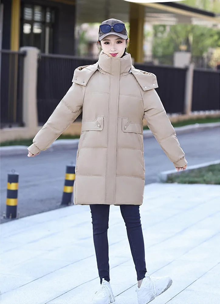 Relaxed-fit Oversized Puffer Coat with Windproof and Water-resistant Features