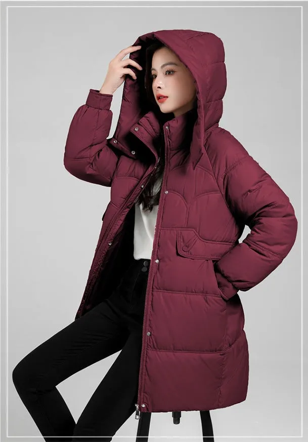 Relaxed-fit Oversized Puffer Coat with Windproof and Water-resistant Features