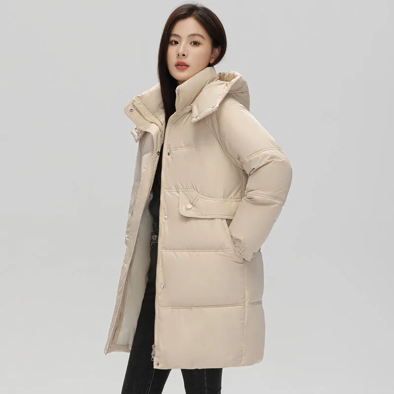 Relaxed-fit Oversized Puffer Coat with Windproof and Water-resistant Features