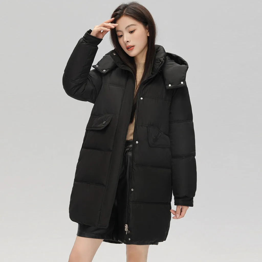 Relaxed-fit Oversized Puffer Coat with Windproof and Water-resistant Features