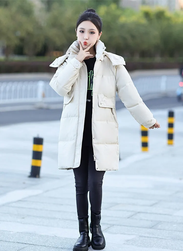 Relaxed-fit Oversized Puffer Coat with Windproof and Water-resistant Features