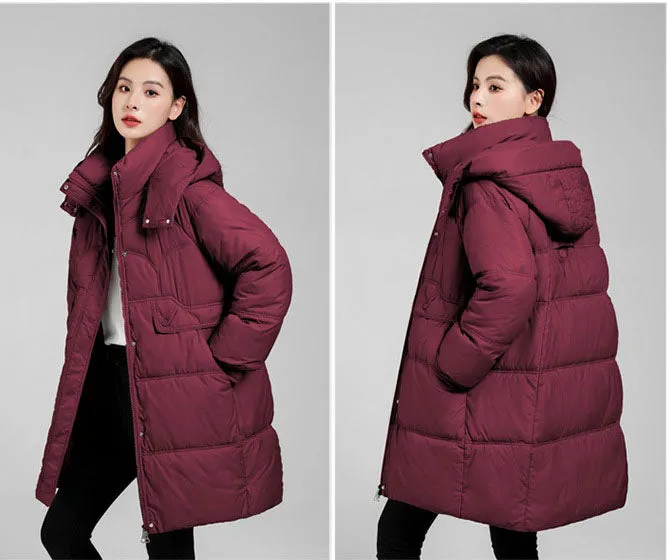 Relaxed-fit Oversized Puffer Coat with Windproof and Water-resistant Features