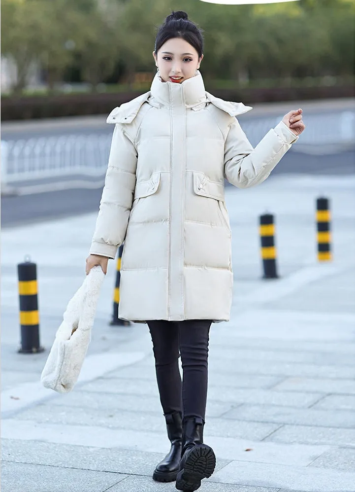 Relaxed-fit Oversized Puffer Coat with Windproof and Water-resistant Features