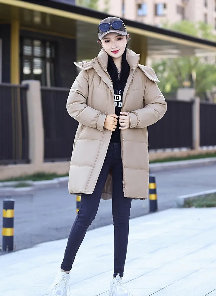 Relaxed-fit Oversized Puffer Coat with Windproof and Water-resistant Features