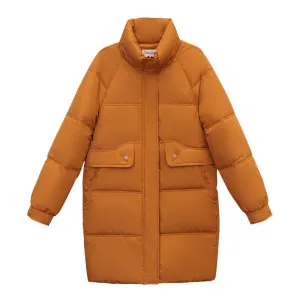 Relaxed-fit Oversized Puffer Coat with Windproof and Water-resistant Features