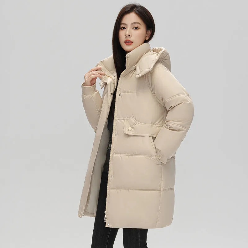 Relaxed-fit Oversized Puffer Coat with Windproof and Water-resistant Features