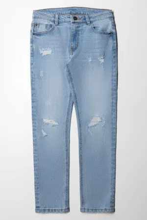 Ripped Denim Jeans Light Blue