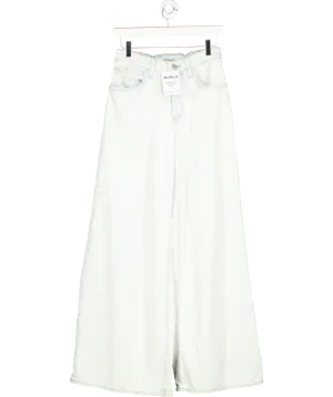 River Island Blue Light Wash Super Wide Leg Jeans UK 10
