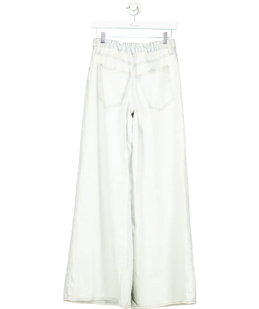 River Island Blue Light Wash Super Wide Leg Jeans UK 10