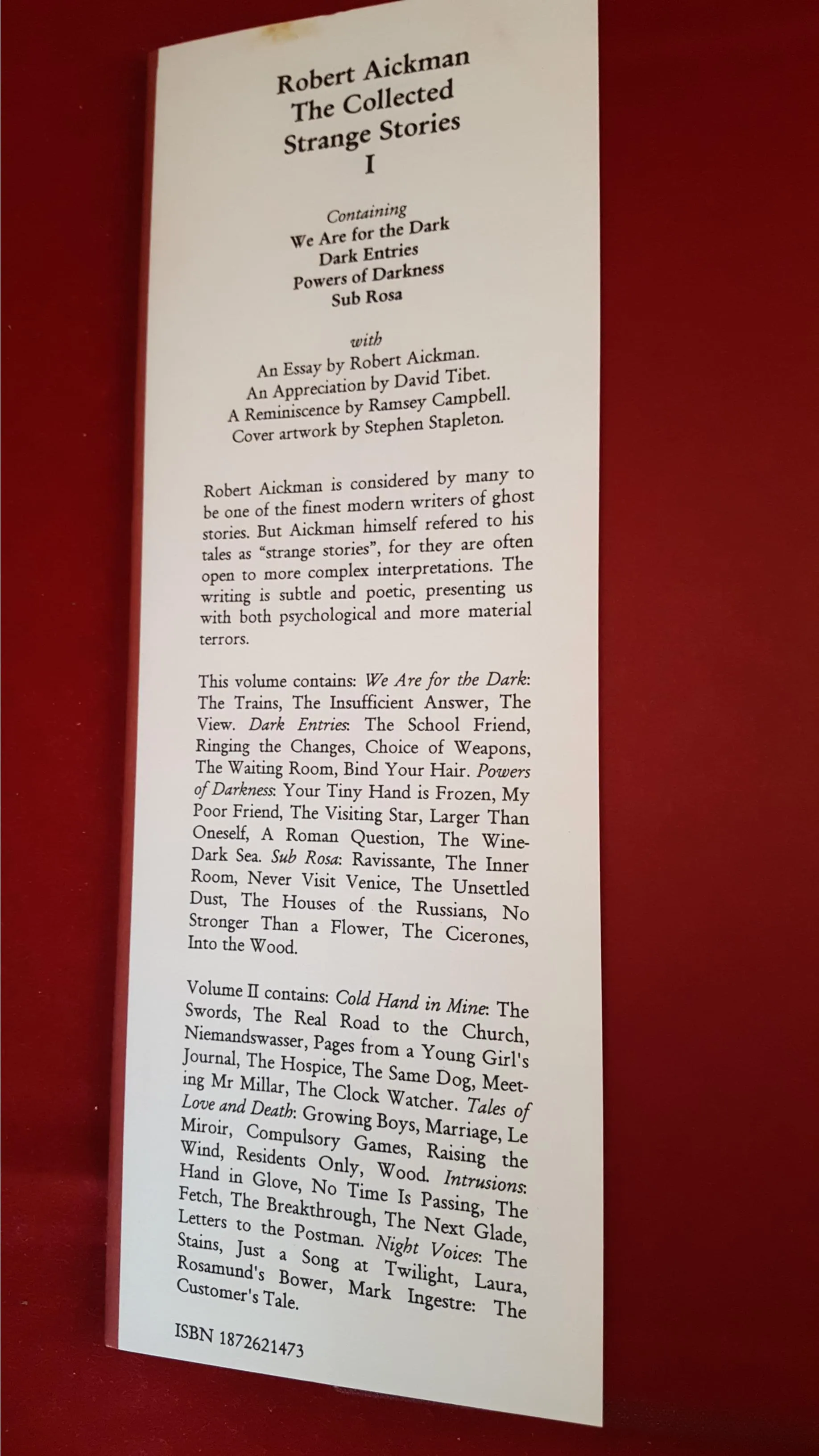 Robert Aickman - The Collected Strange Stories I & II, Tartarus, 1999, 1st, Limited