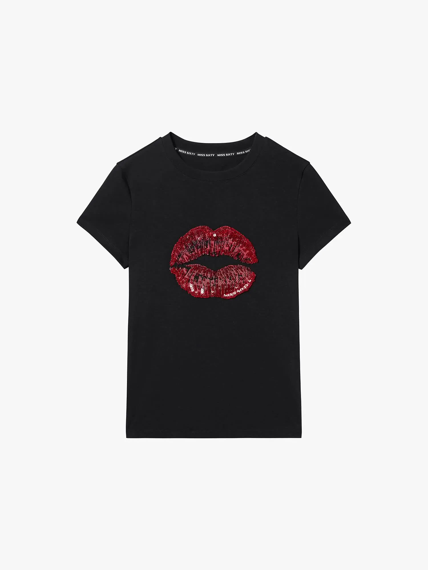 Round Neck Lip Print T-Shirt