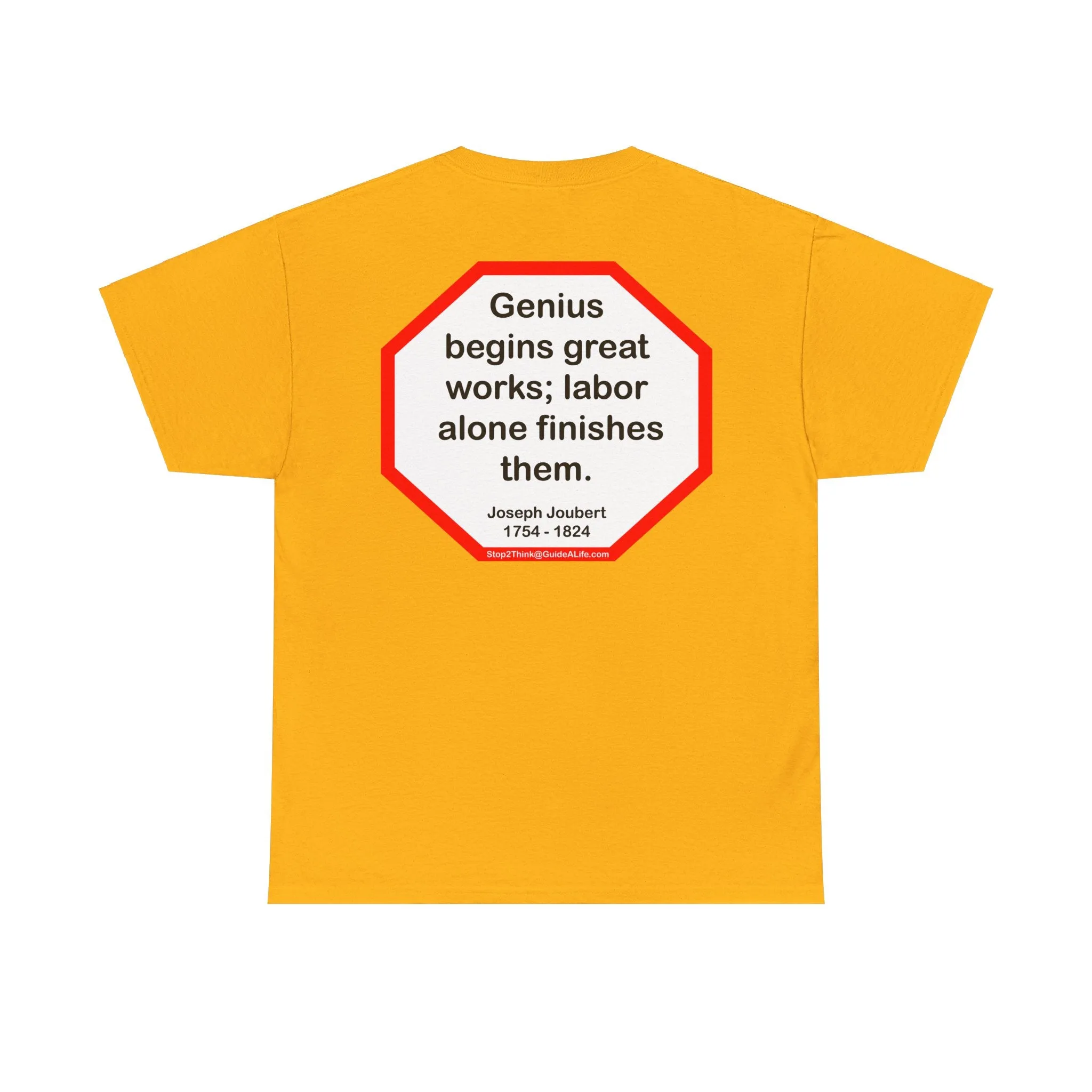 S2T- Genius begins great works; labor alone finishes them.  -   Joseph Joubert  1754 - 1824
