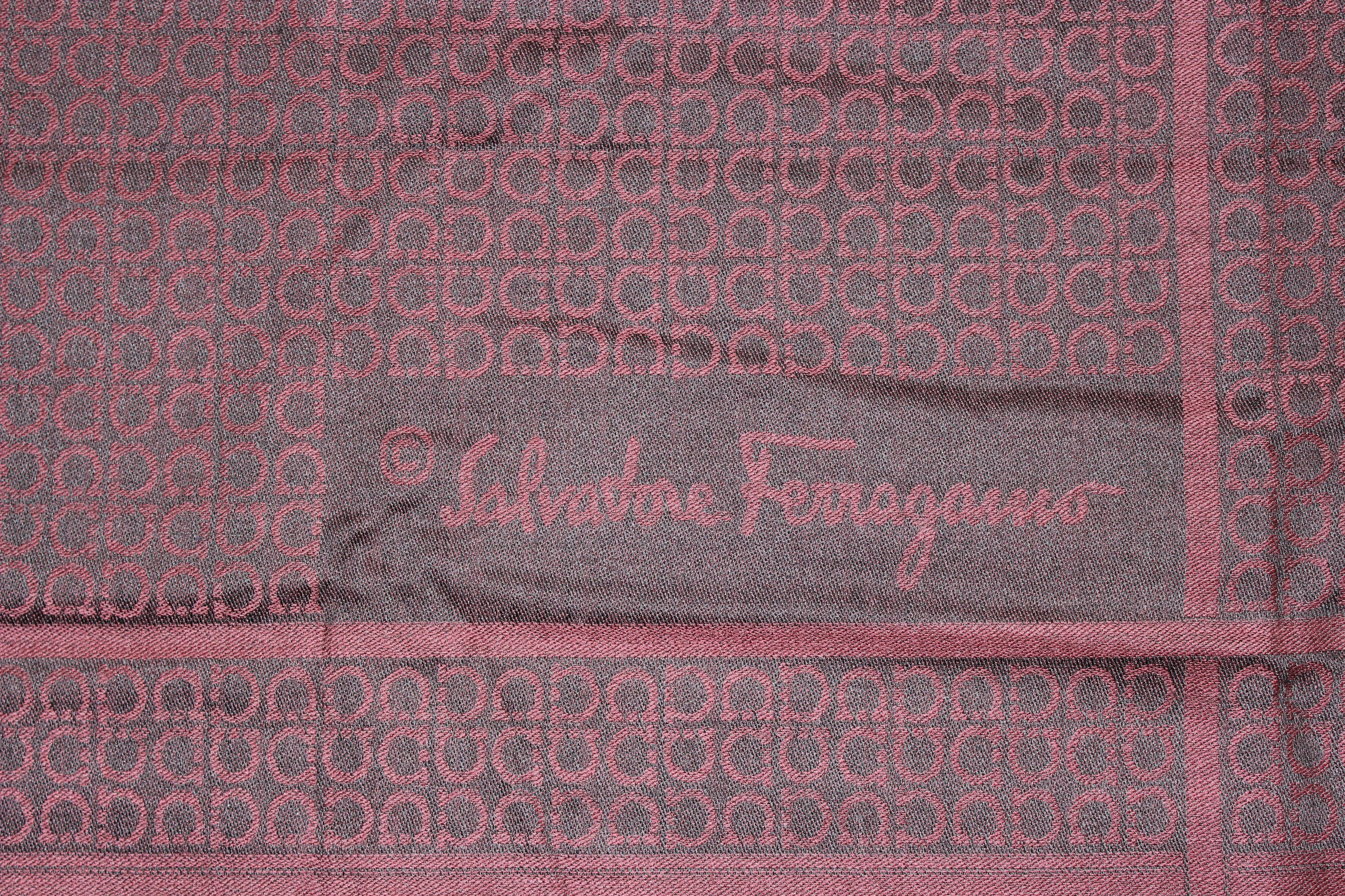 Salvatore Ferragamo Torres Scarf in Black Cherry