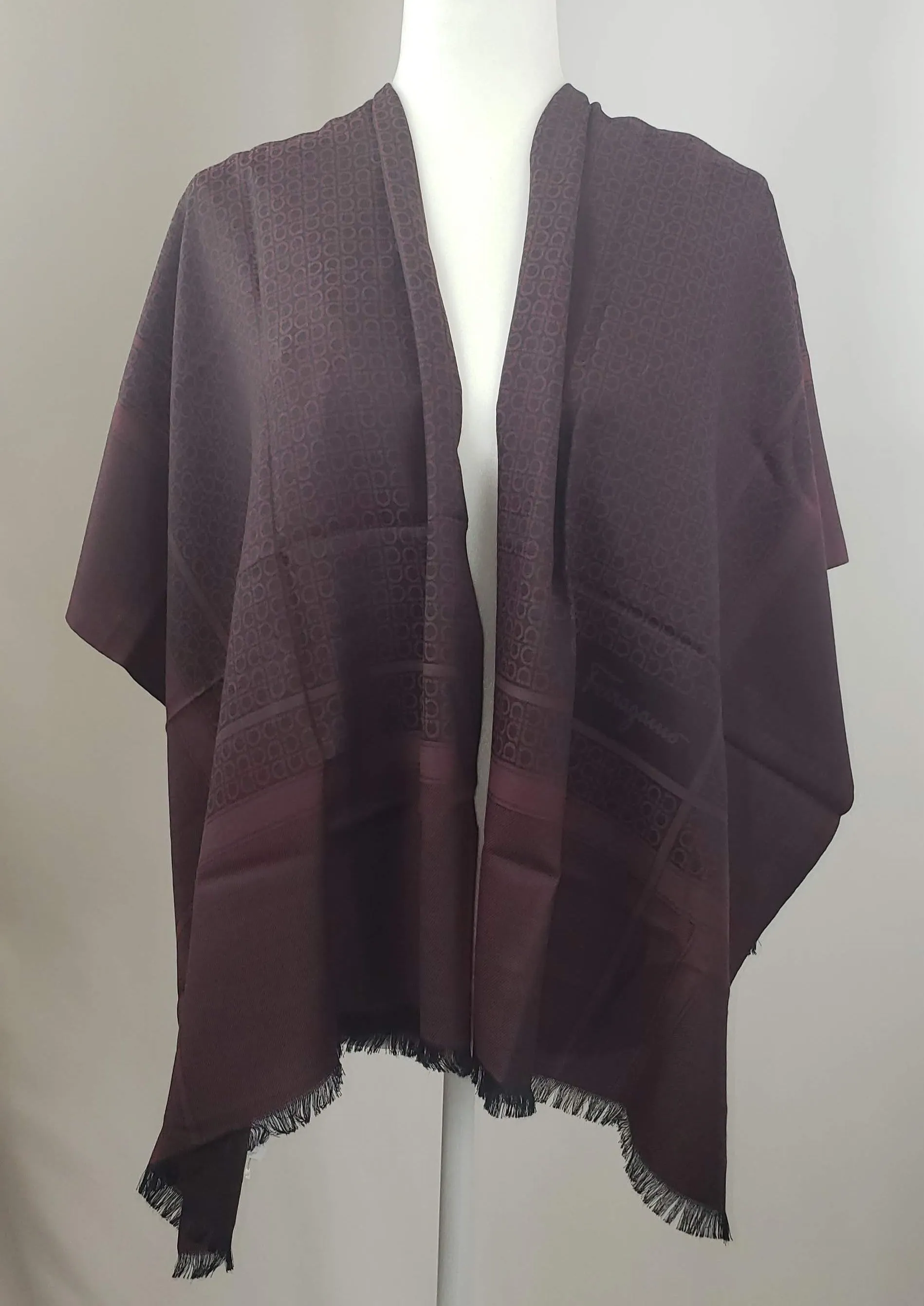 Salvatore Ferragamo Torres Scarf in Black Cherry