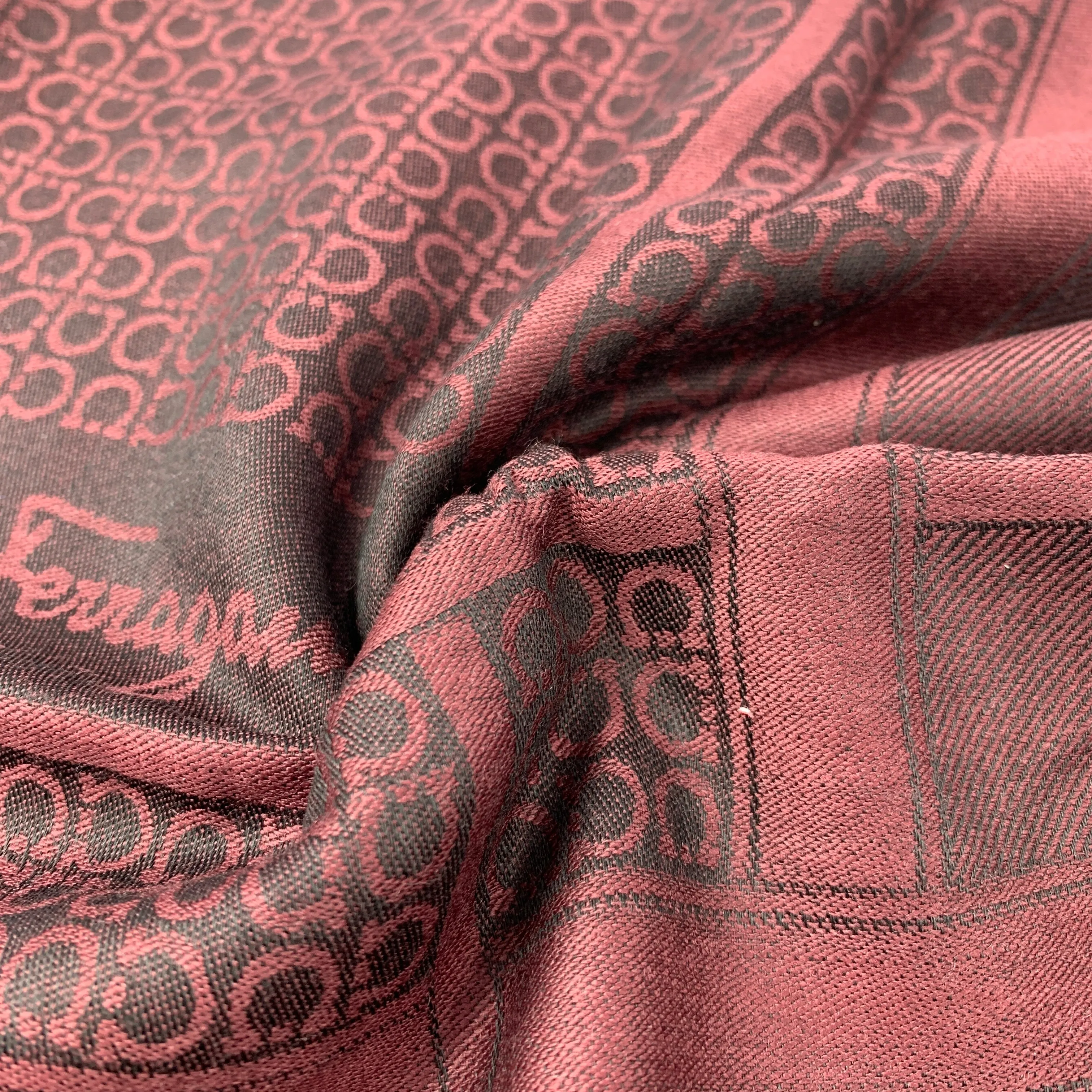 Salvatore Ferragamo Torres Scarf in Black Cherry