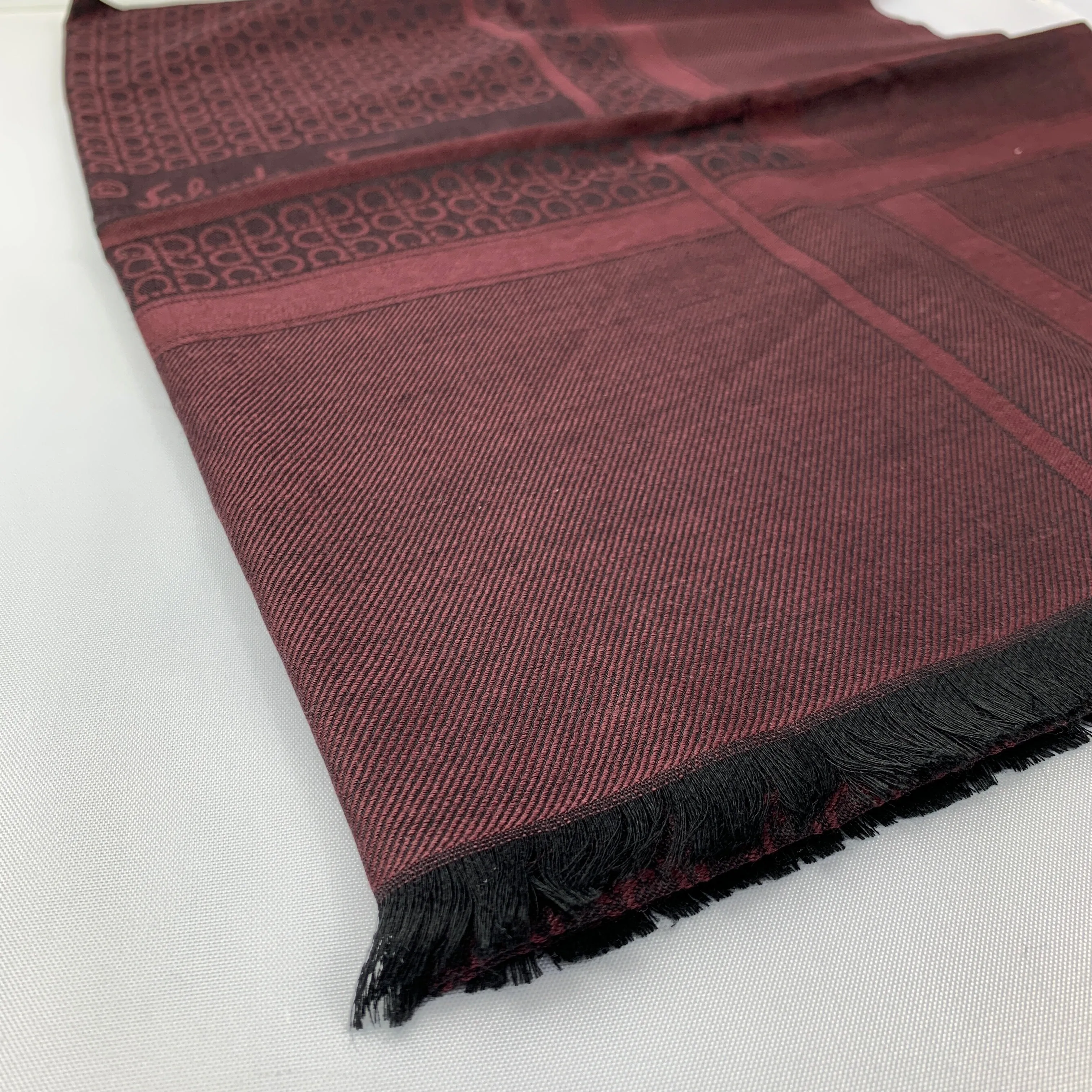 Salvatore Ferragamo Torres Scarf in Black Cherry
