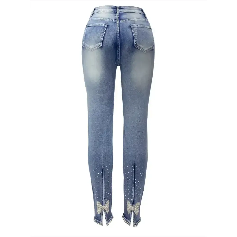 Shine Like a Star in Glam Rhinestone Skinny Jeans - Sparkle & Stun! ✨