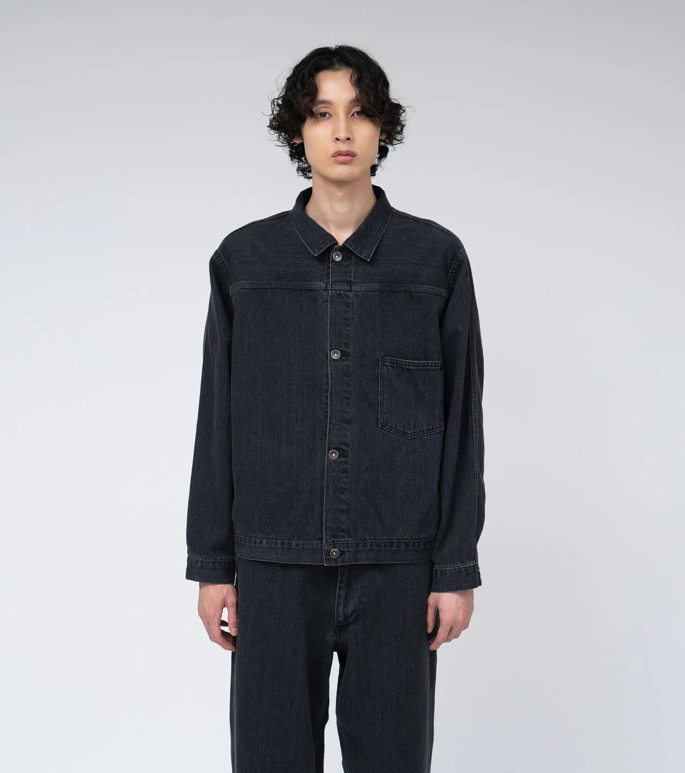 Short Denim Jacket - Gray