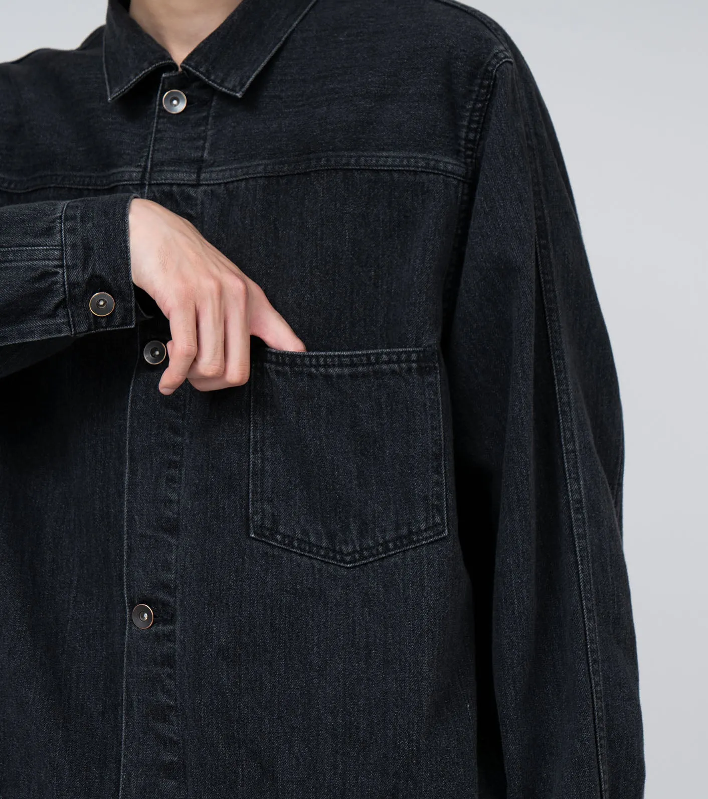 Short Denim Jacket - Gray