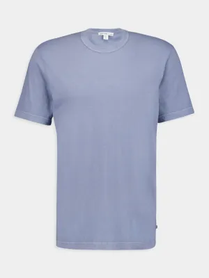 Short Sleeve Crew Neck Blue T-Shirt