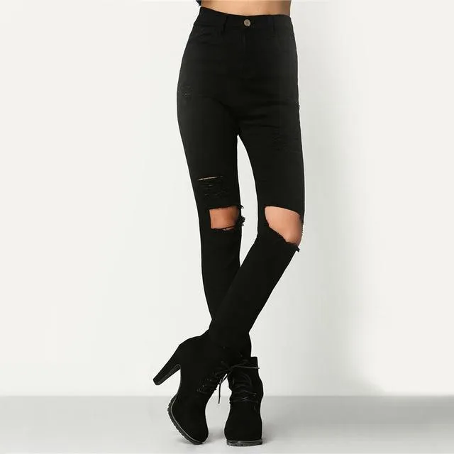 Shredded Pencil Jeans