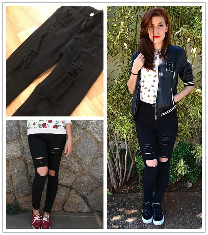 Shredded Pencil Jeans