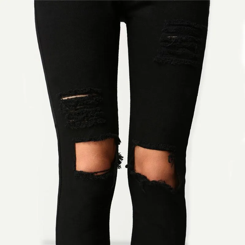 Shredded Pencil Jeans