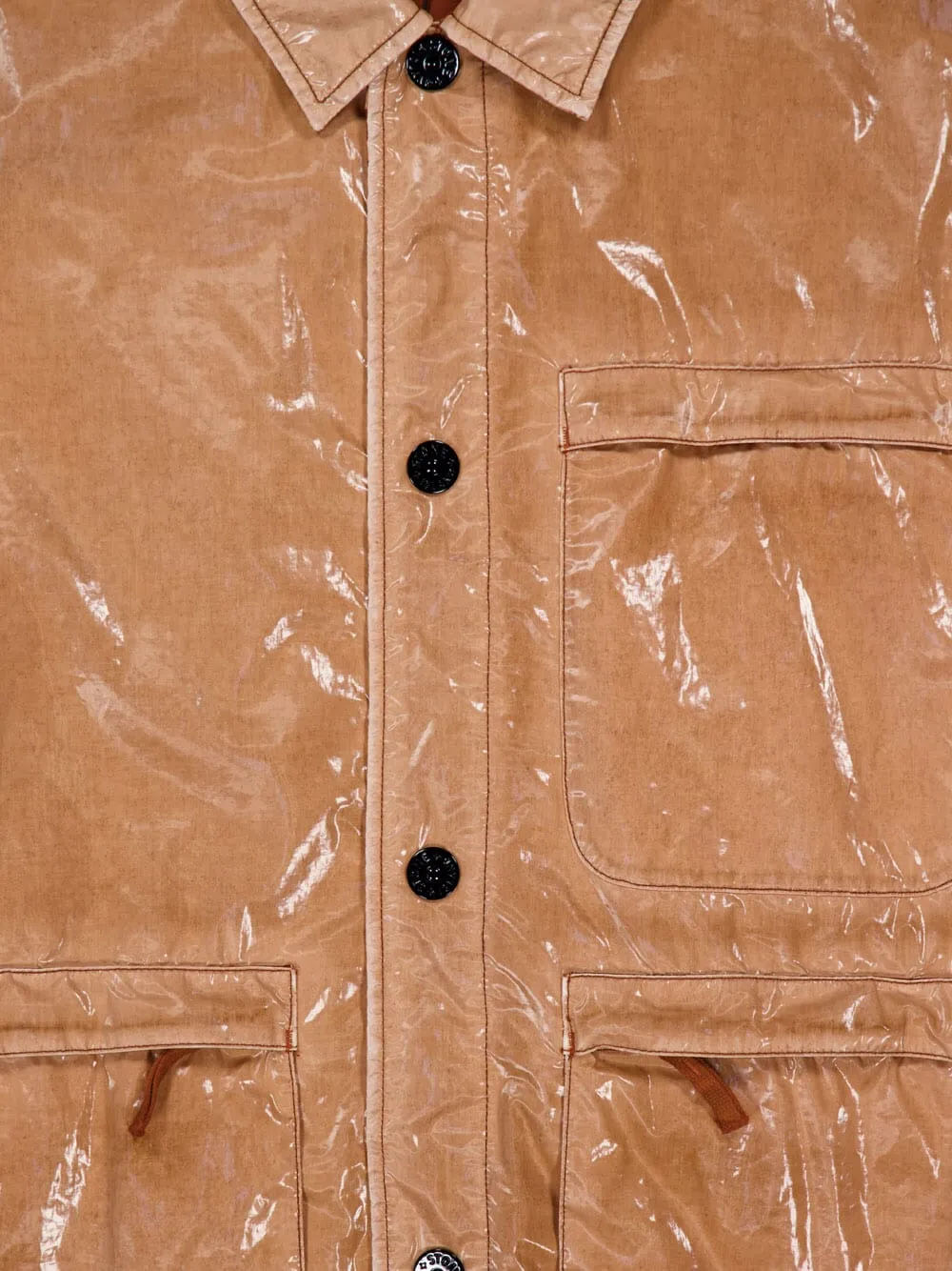 Sienna Brown Glossy Cotton Utility Jacket