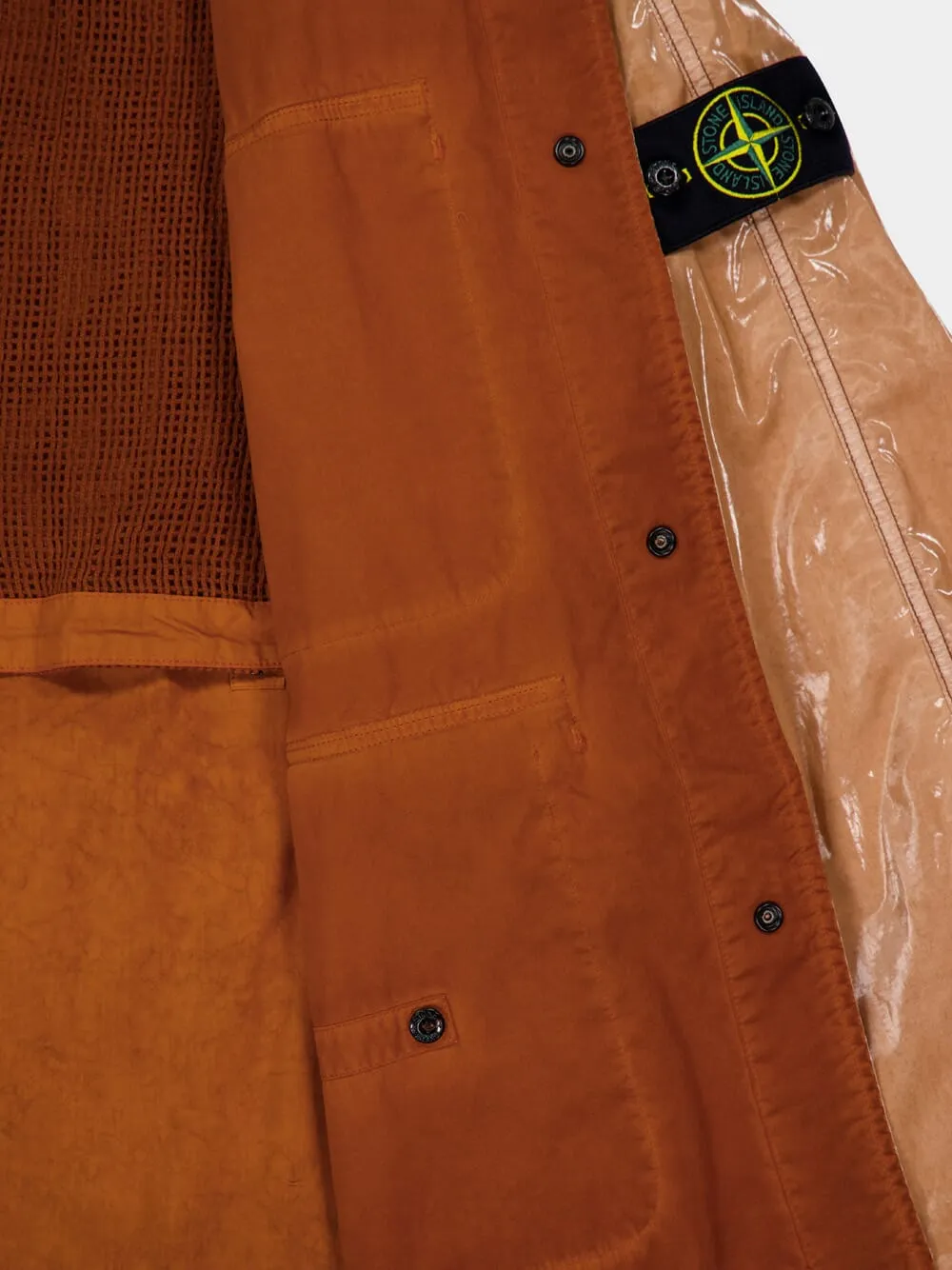 Sienna Brown Glossy Cotton Utility Jacket
