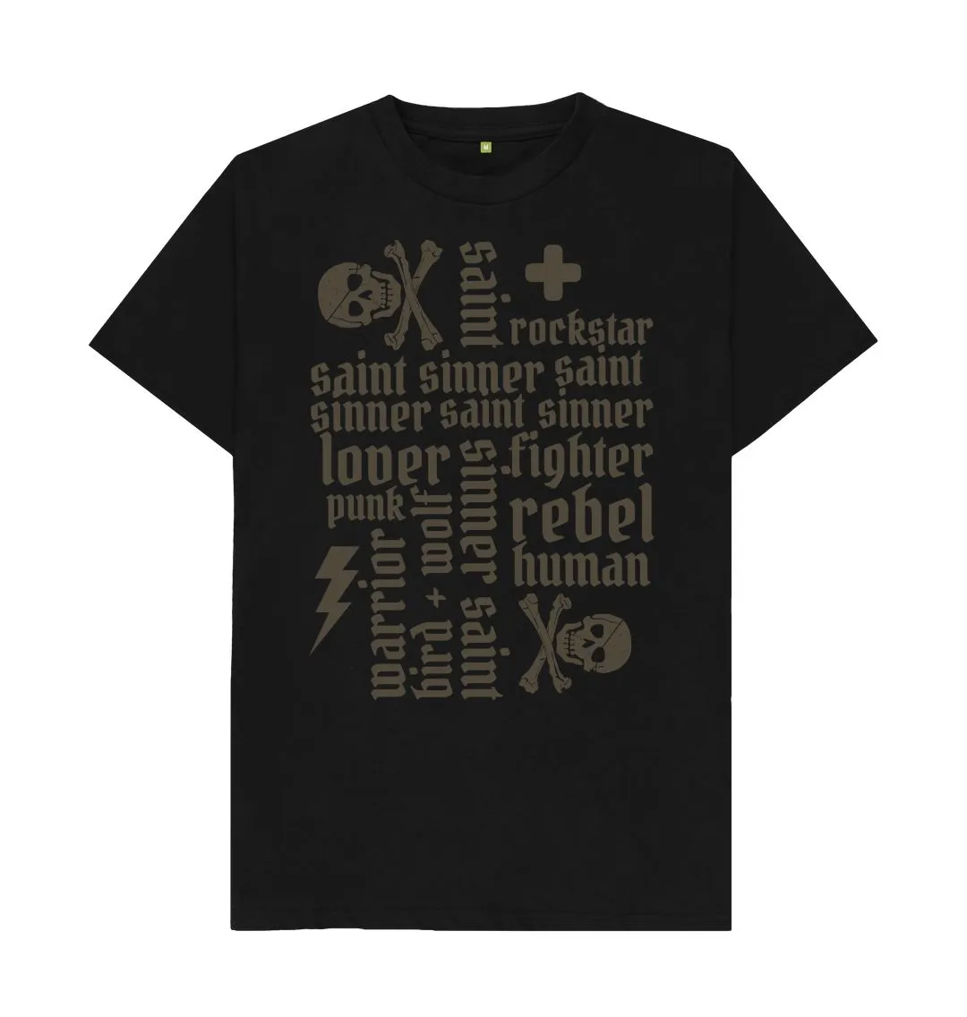 Sinner Saint   More Classic Tee (Khaki Lettering)