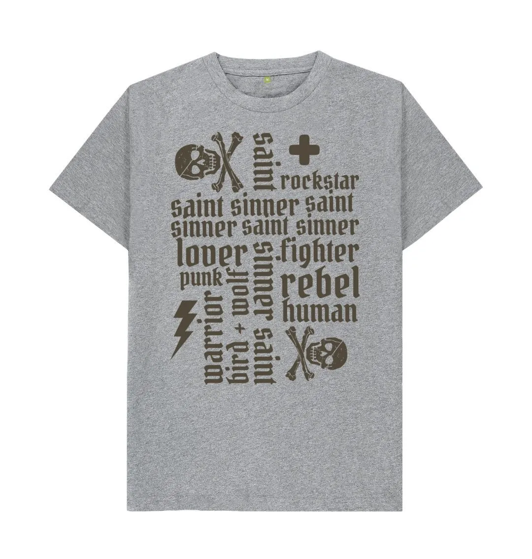 Sinner Saint   More Classic Tee (Khaki Lettering)