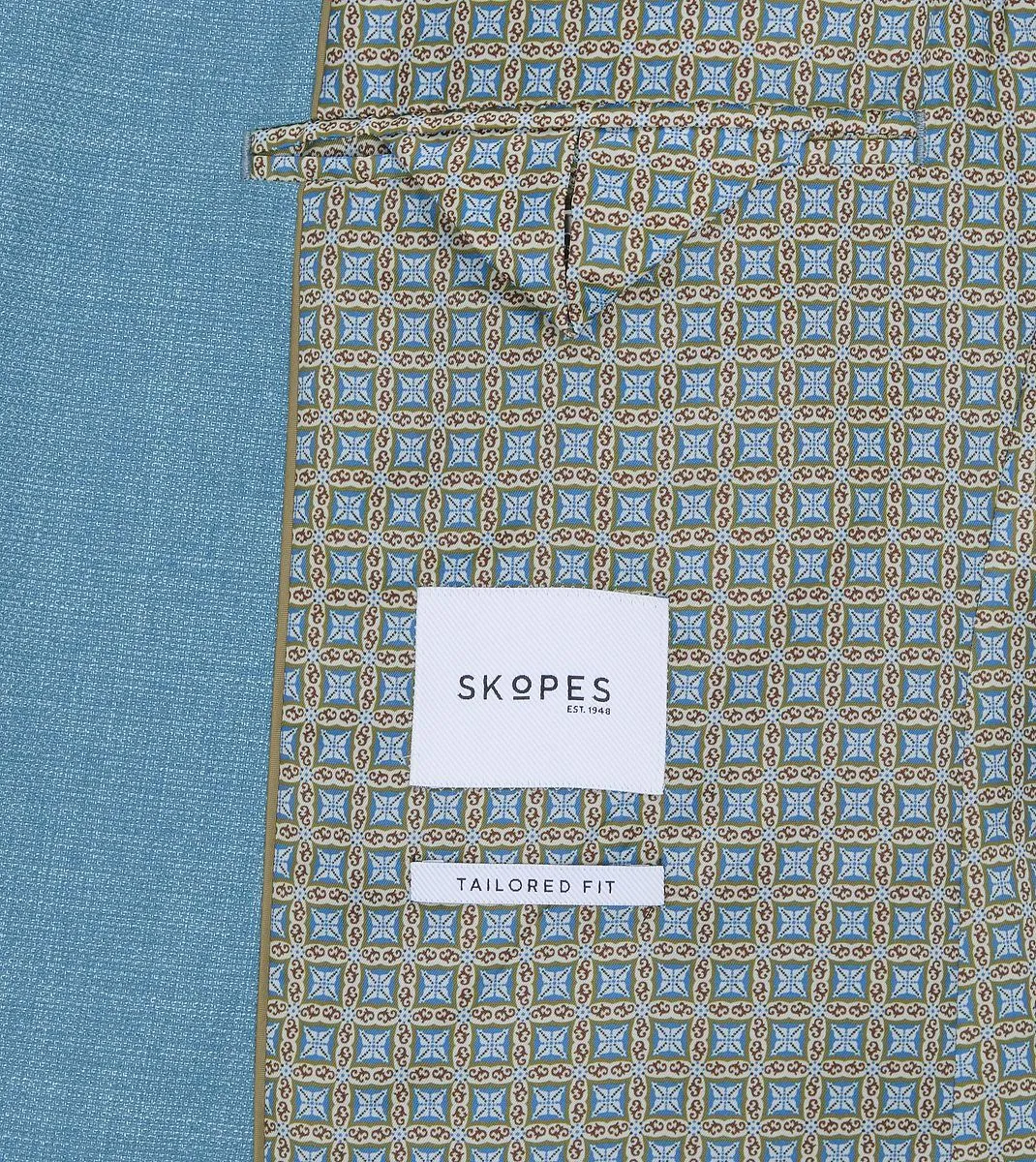 Skopes Tailored Fit Jamie Suit Jacket For Men in Aqua Blue, 36S-62L