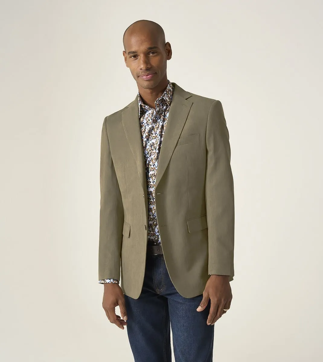 Skopes Tailored Fit Padua Jacket For Men in Sand Beige Herringbone, 36S-62L