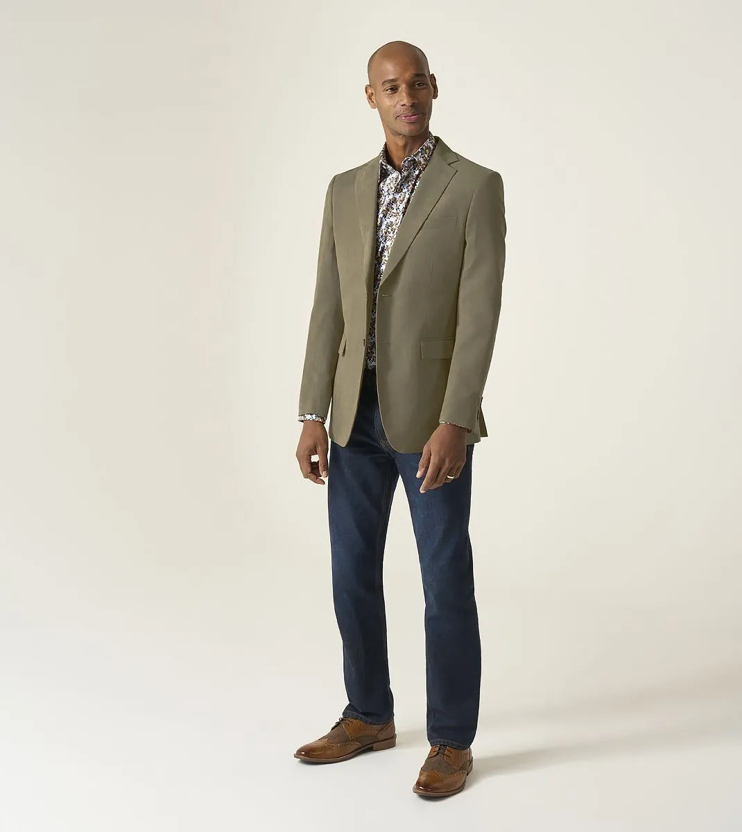 Skopes Tailored Fit Padua Jacket For Men in Sand Beige Herringbone, 36S-62L
