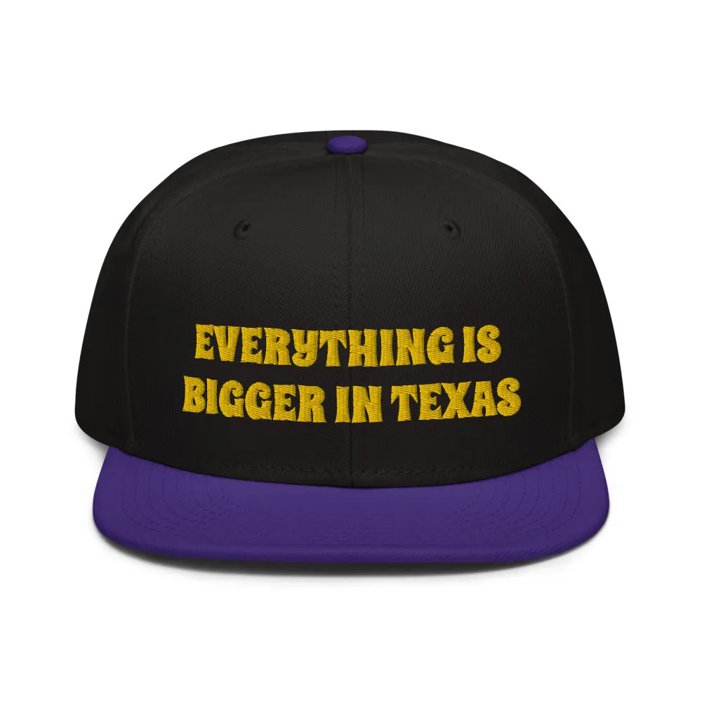 Snapback Hat "1052-0051 Everything Is Bigger In Texas (Yellow Logo)"