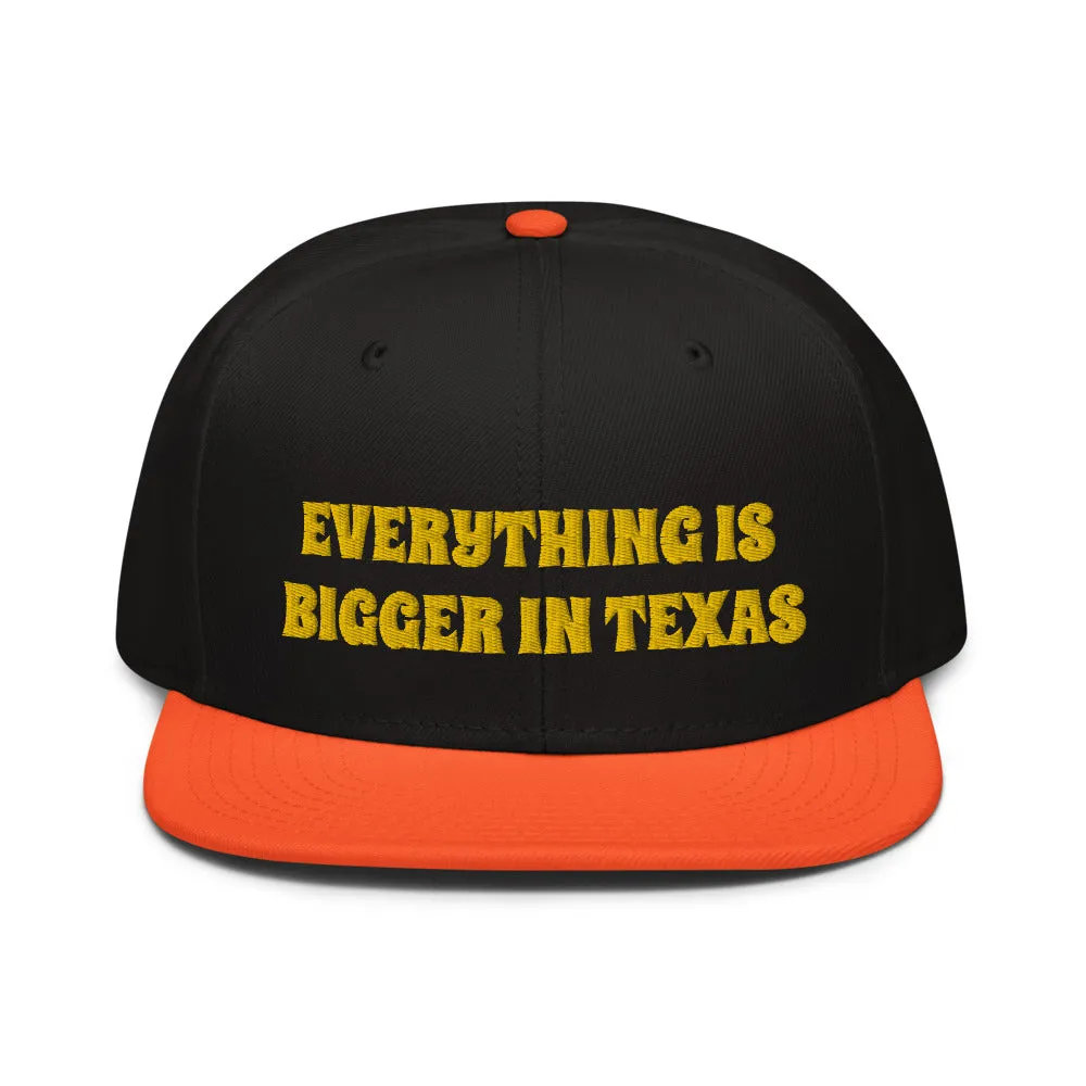 Snapback Hat "1052-0051 Everything Is Bigger In Texas (Yellow Logo)"