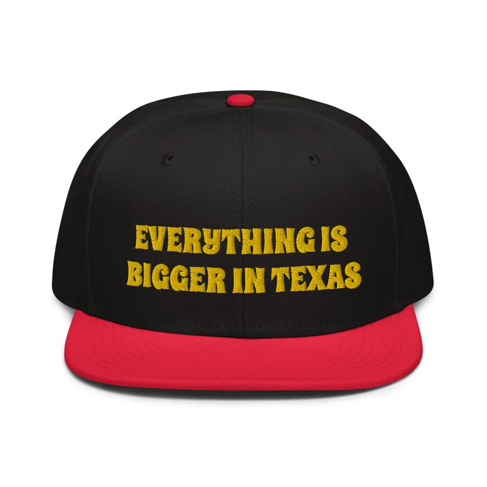 Snapback Hat "1052-0051 Everything Is Bigger In Texas (Yellow Logo)"