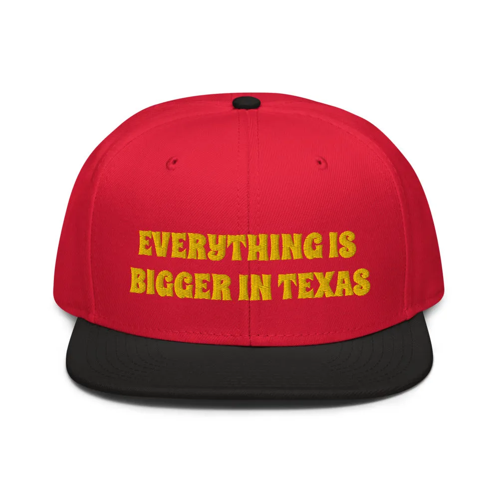 Snapback Hat "1052-0051 Everything Is Bigger In Texas (Yellow Logo)"